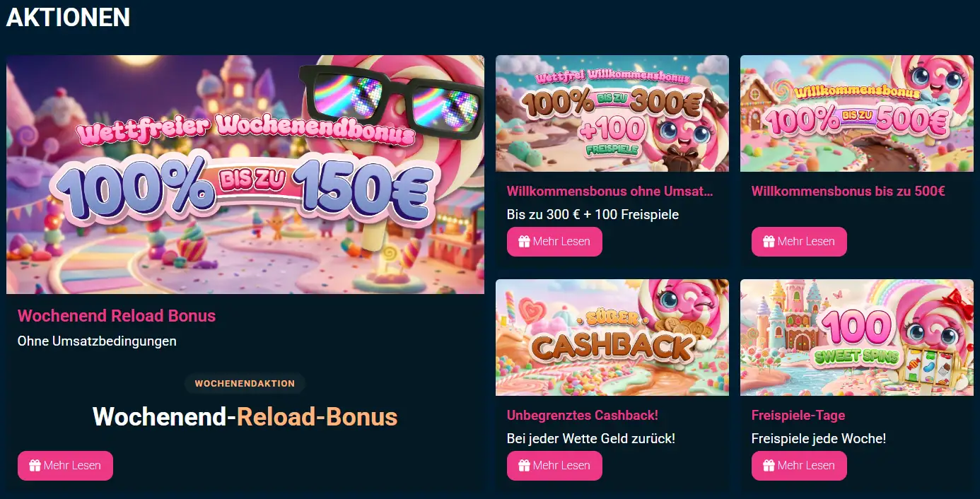 Bonusaktionen und Willkommensangebote im SweetSino Casino