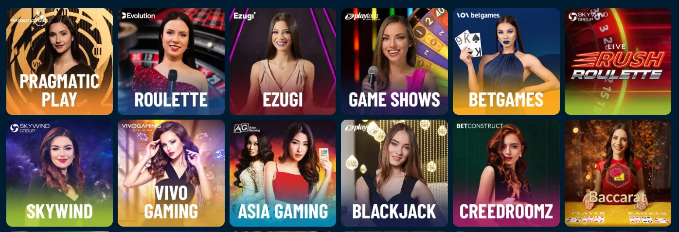 Live Casino im SweetSino Casino mit Roulette, Blackjack, Baccarat und echten Dealern