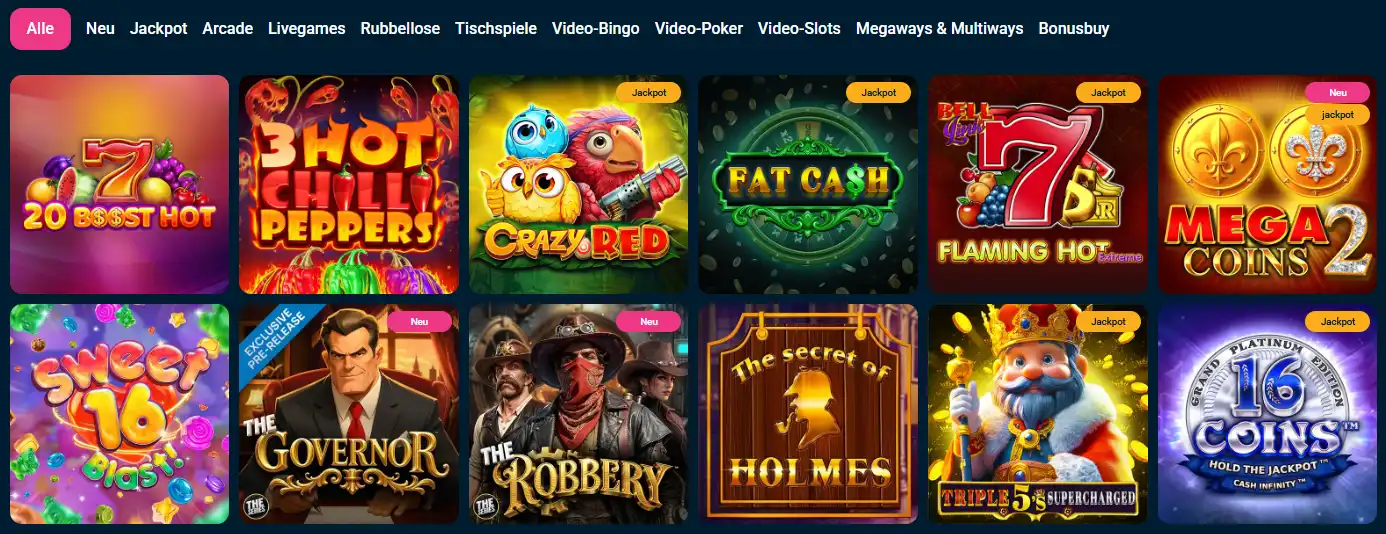 Spielautomaten und Video-Slots im SweetSino Casino